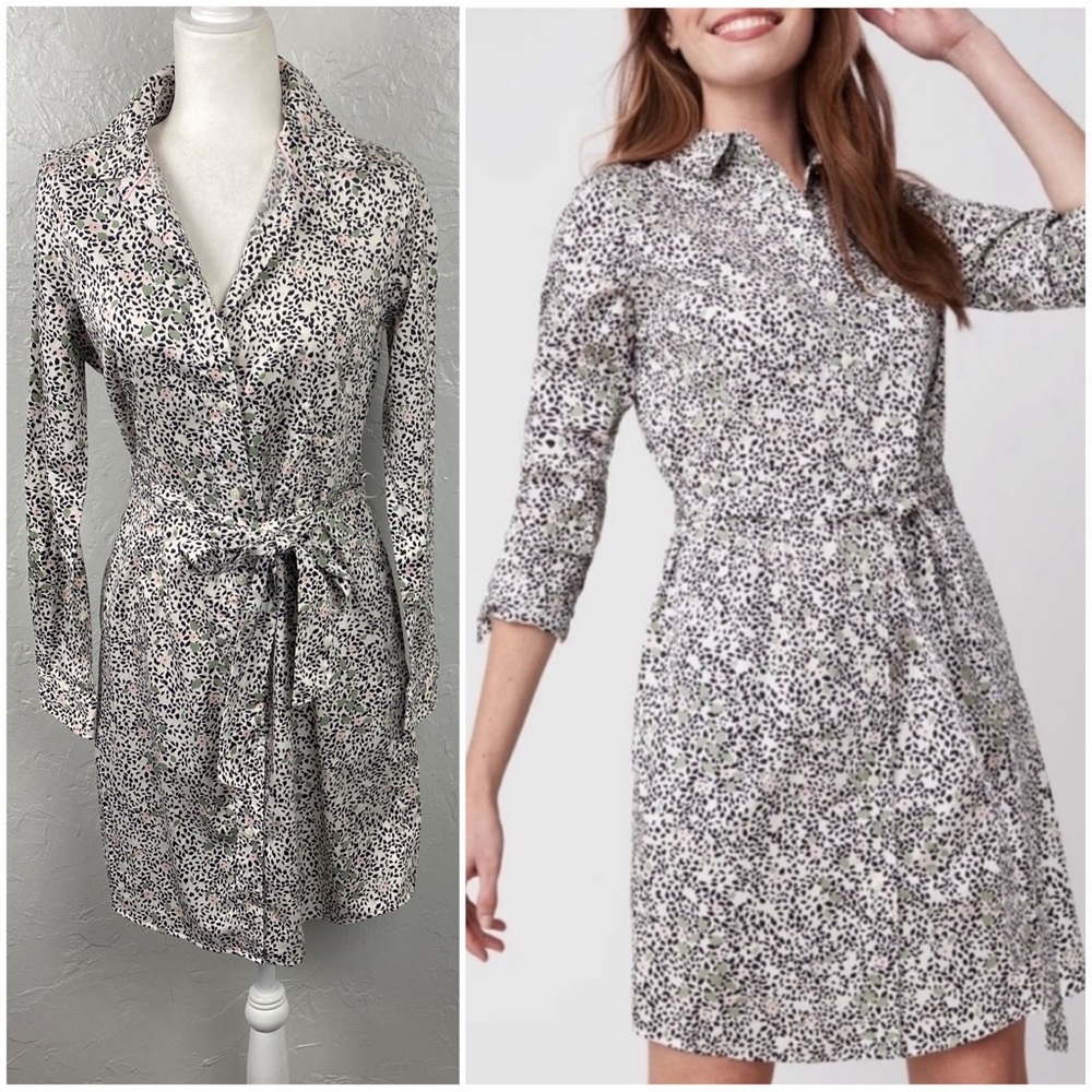 UNTUCKIT For Her Phoebe Floral Print
Long Sleeve Button Shirt Dress Size 6